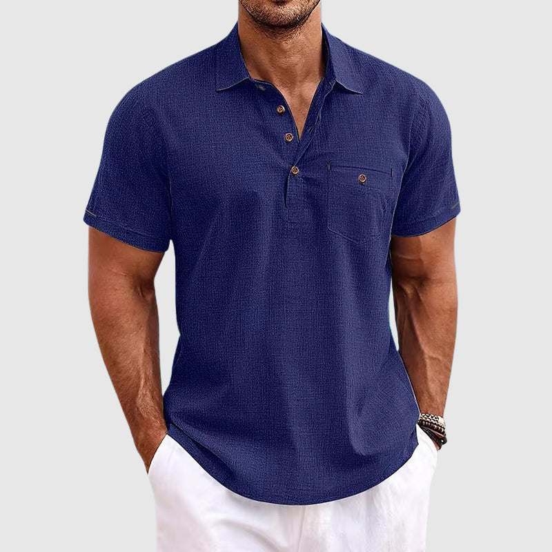 Linen Short Sleeve Polo - T-Shirt CASA LARO MEN