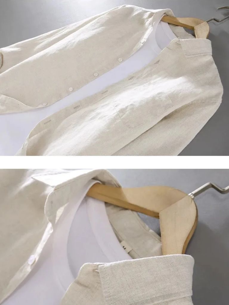 Long Sleeve Essential Linen Shirt - Casa  Laro CASA LARO