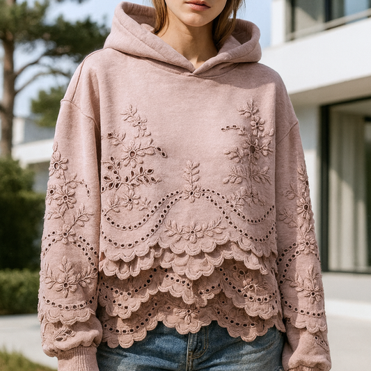 Lucia - Jumper with Lace Details CASA LARO WOMEN