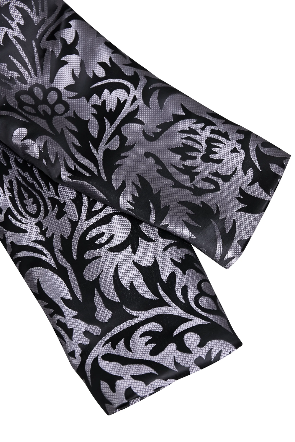 Luxury Black & Silver Floral Jacquard Tailored Blazer - Blazer CASA LARO