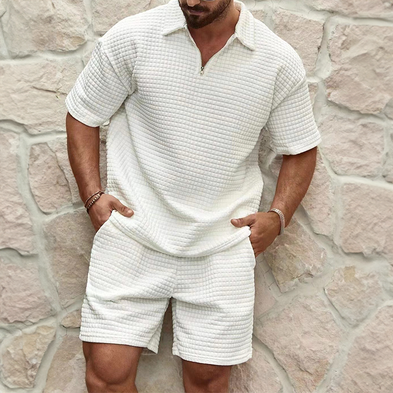 Waffle Knit Loungewear - Two-Piece Set