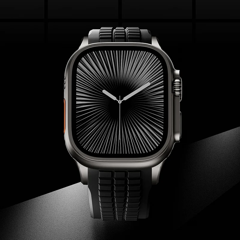 Black Silicone Sport Replacement - Watch Band