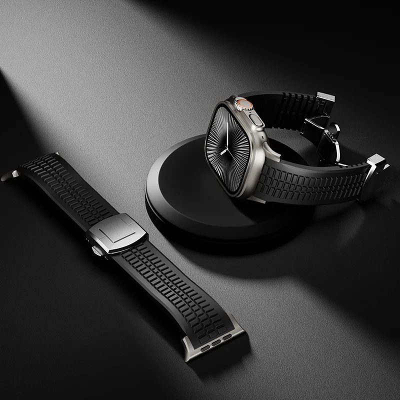 Black Silicone Sport Replacement - Watch Band
