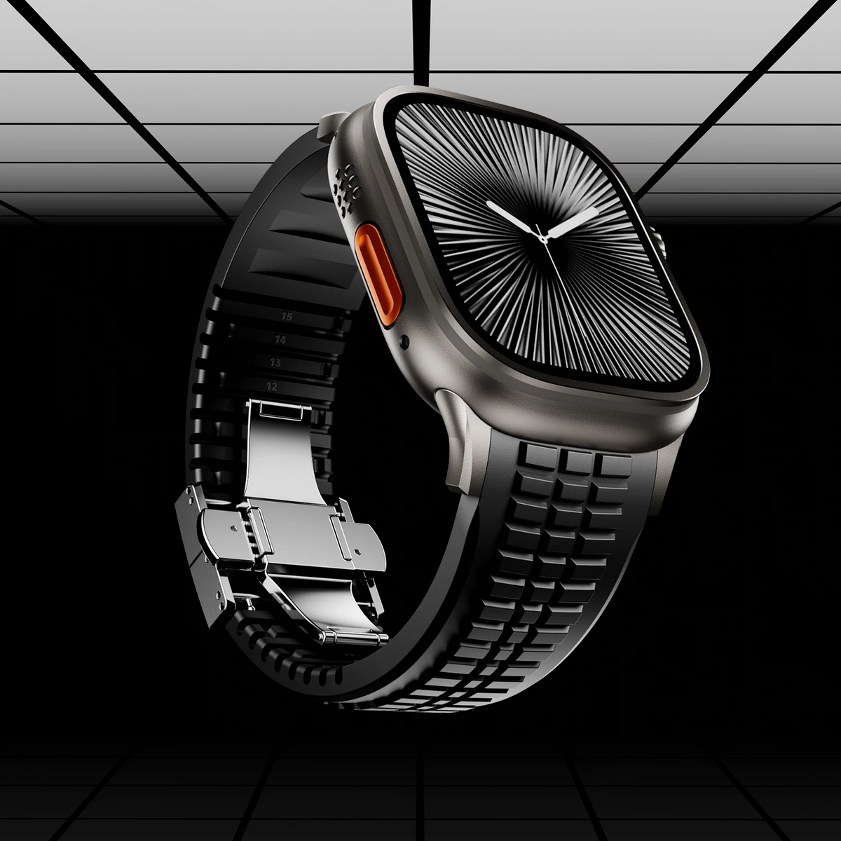 Black Silicone Sport Replacement - Watch Band