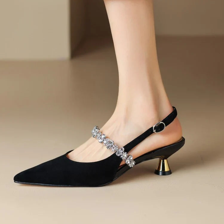 Aurora Rhinestone - Kitten Heels