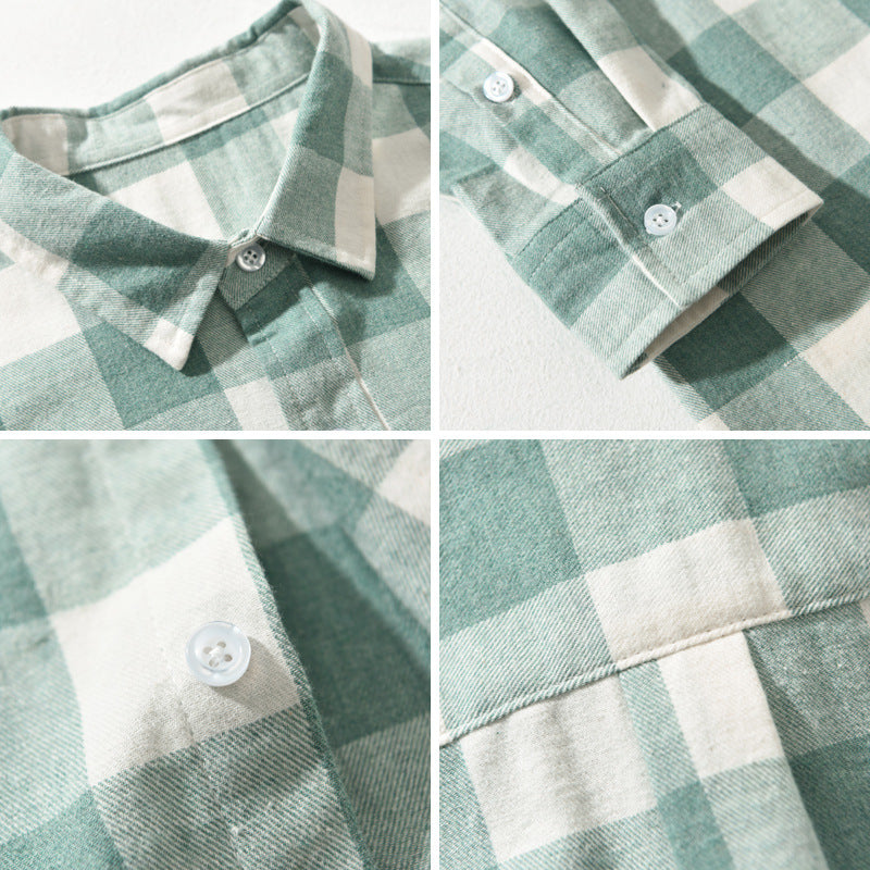 Plaid Cotton Button-Down - Shirt