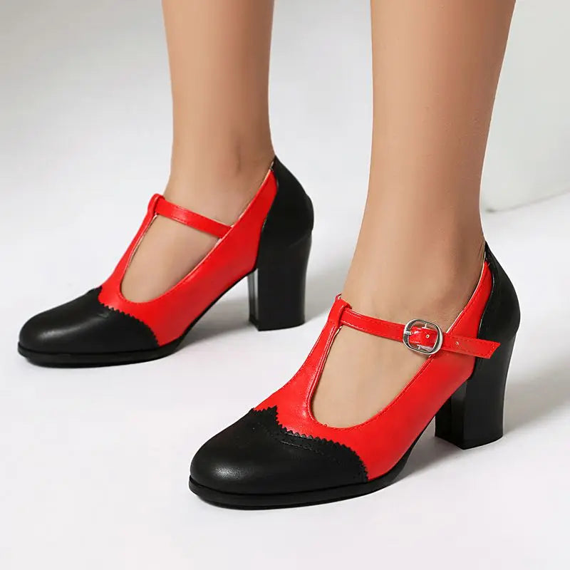 Mary Jane Block Heel - Heels CASA LARO WOMEN
