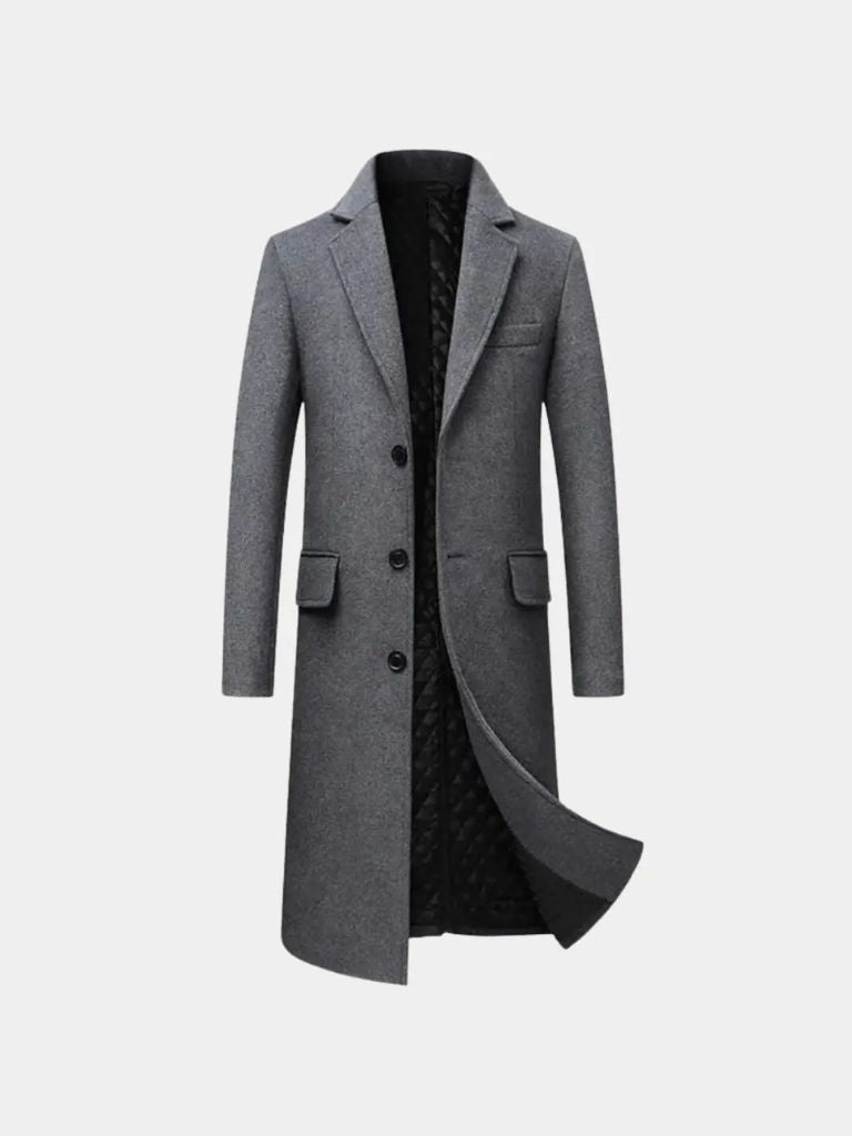 Mens Wool Blend Trench Coat - Casa  Laro CASA LARO
