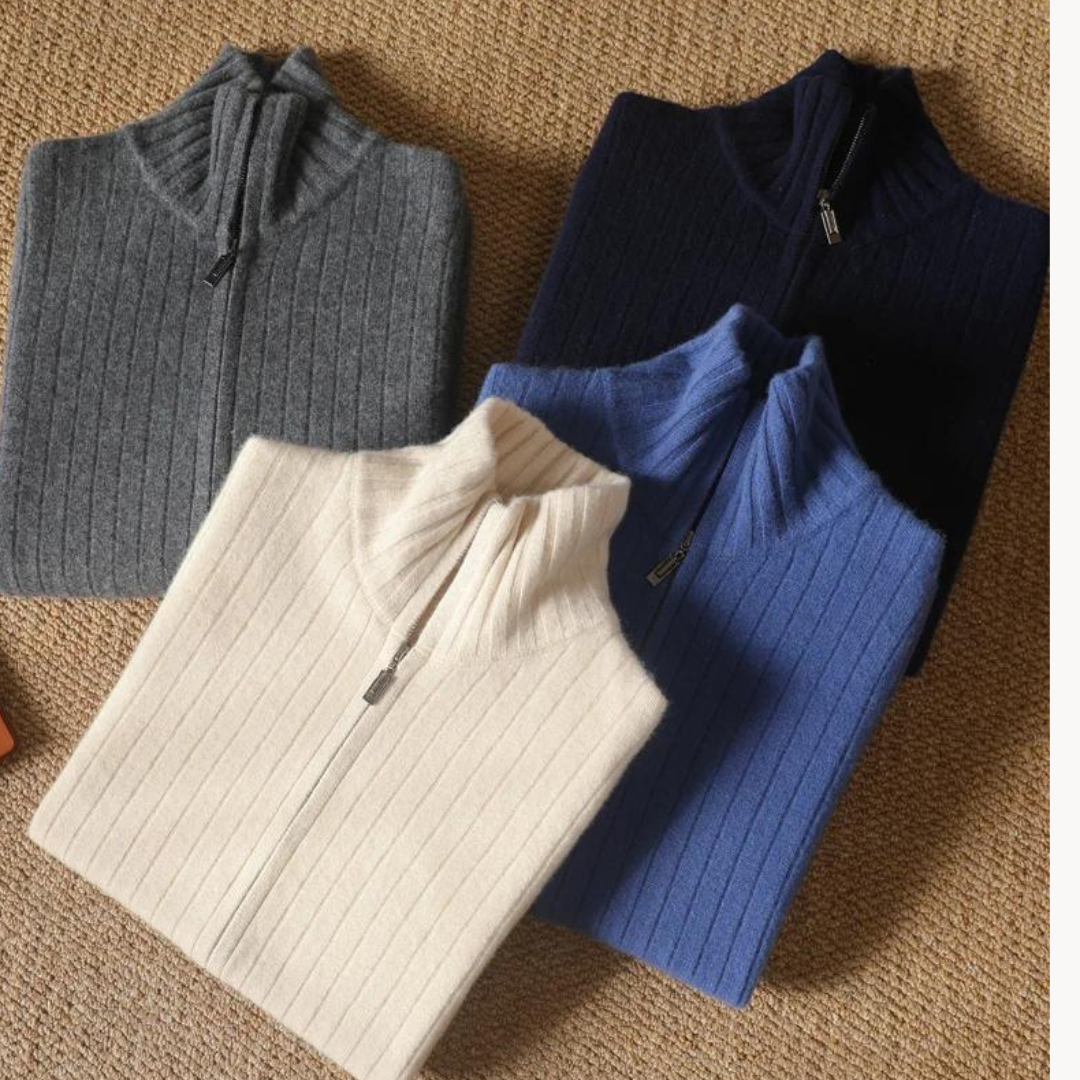 Merino Wool Knit - Cardigan CASA LARO MEN