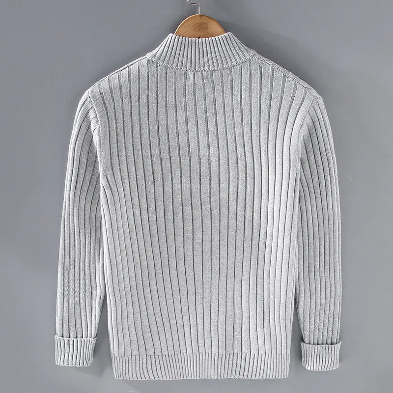 Merino Wool Zip Front - Cardigan CASA LARO MEN