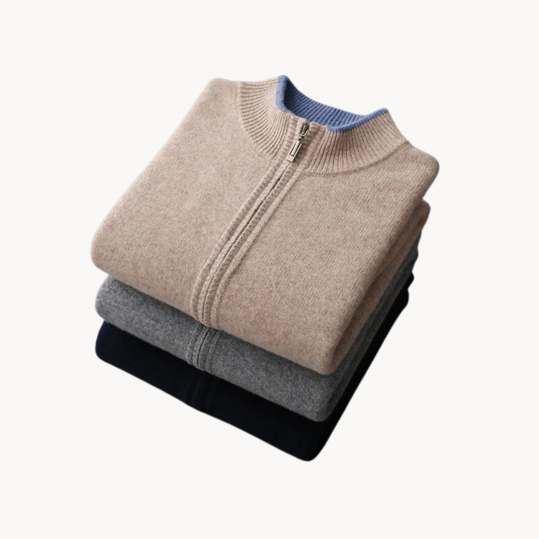 Merino Wool Zip Front - Sweater CASA LARO MEN