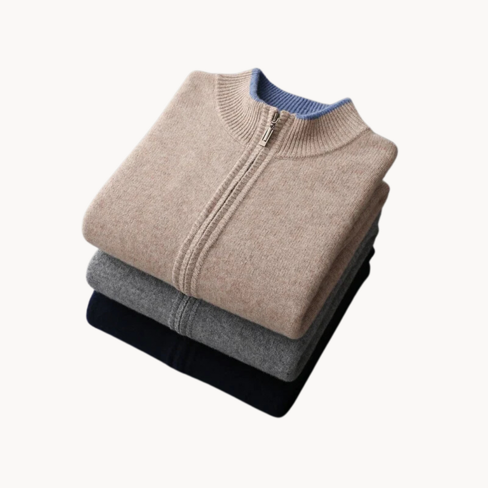 Merino Wool Zip Front - Sweater CASA LARO MEN