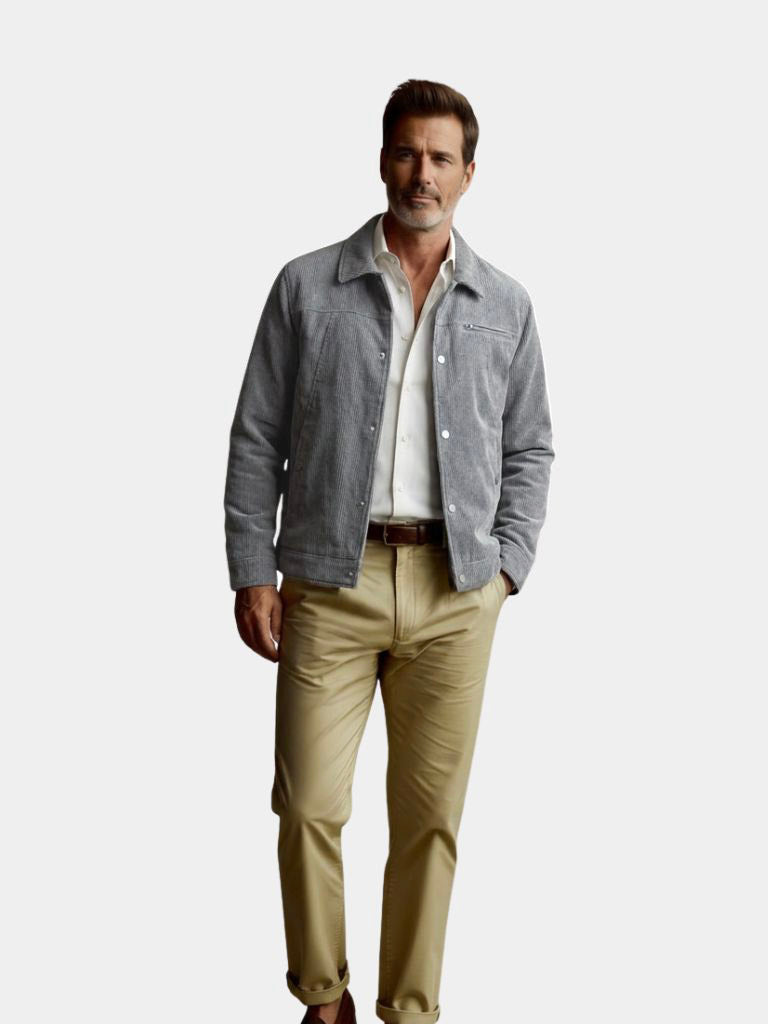 Minimalist Corduroy Sherpa Jacket - Casa  Laro CASA LARO