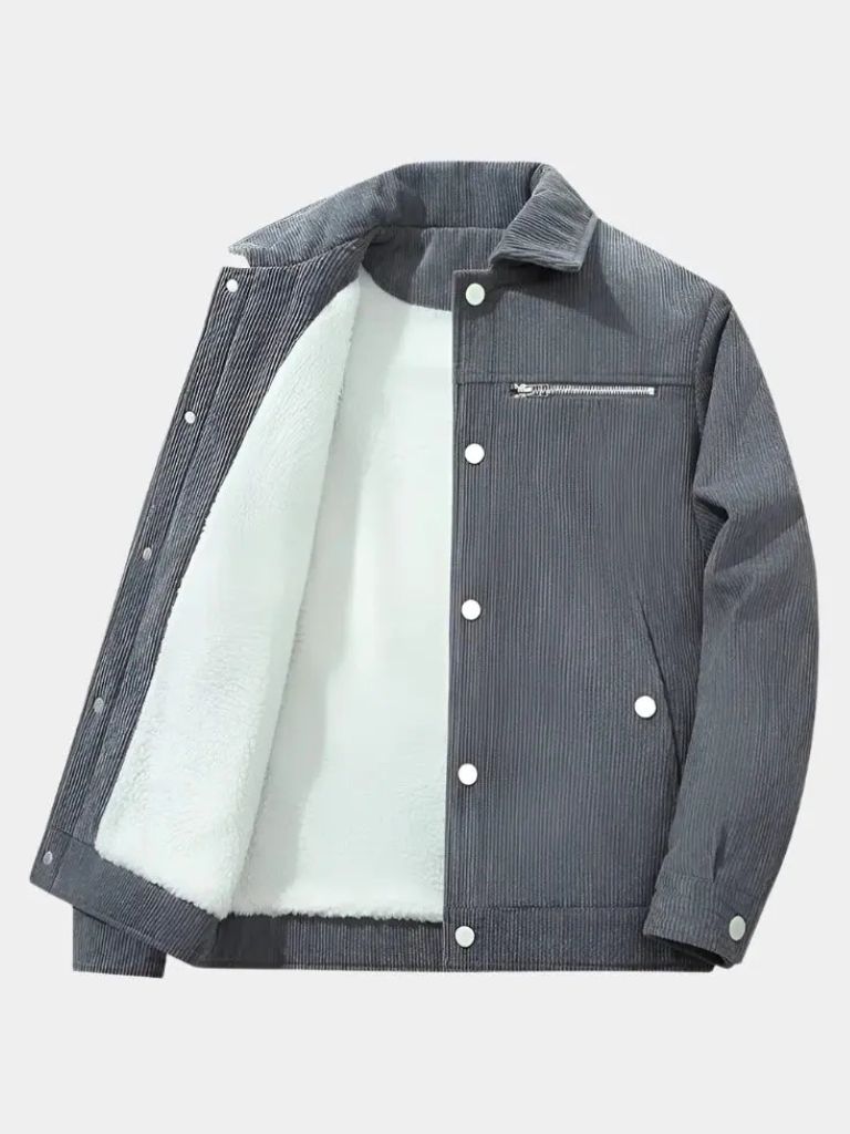 Minimalist Corduroy Sherpa Jacket - Casa  Laro CASA LARO