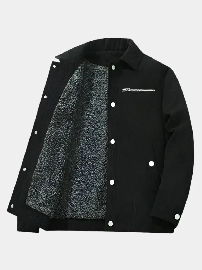 Minimalist Corduroy Sherpa Jacket - Casa  Laro CASA LARO