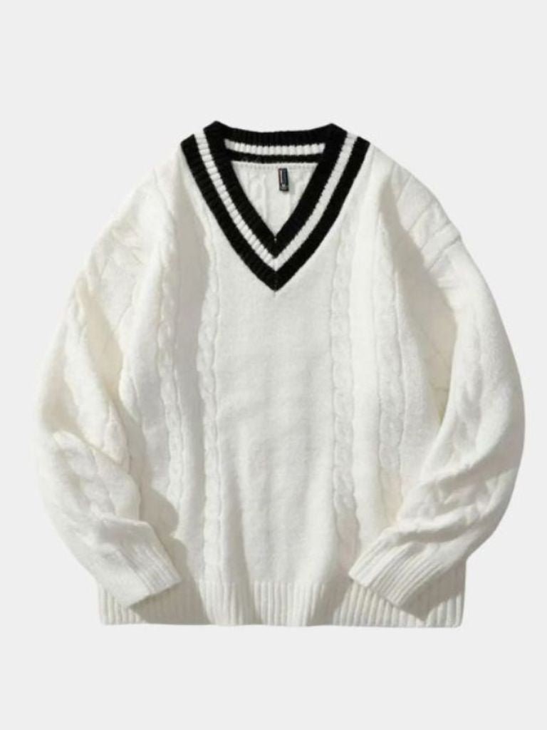 Minimalist V-Neck Sweater - Casa  Laro CASA LARO