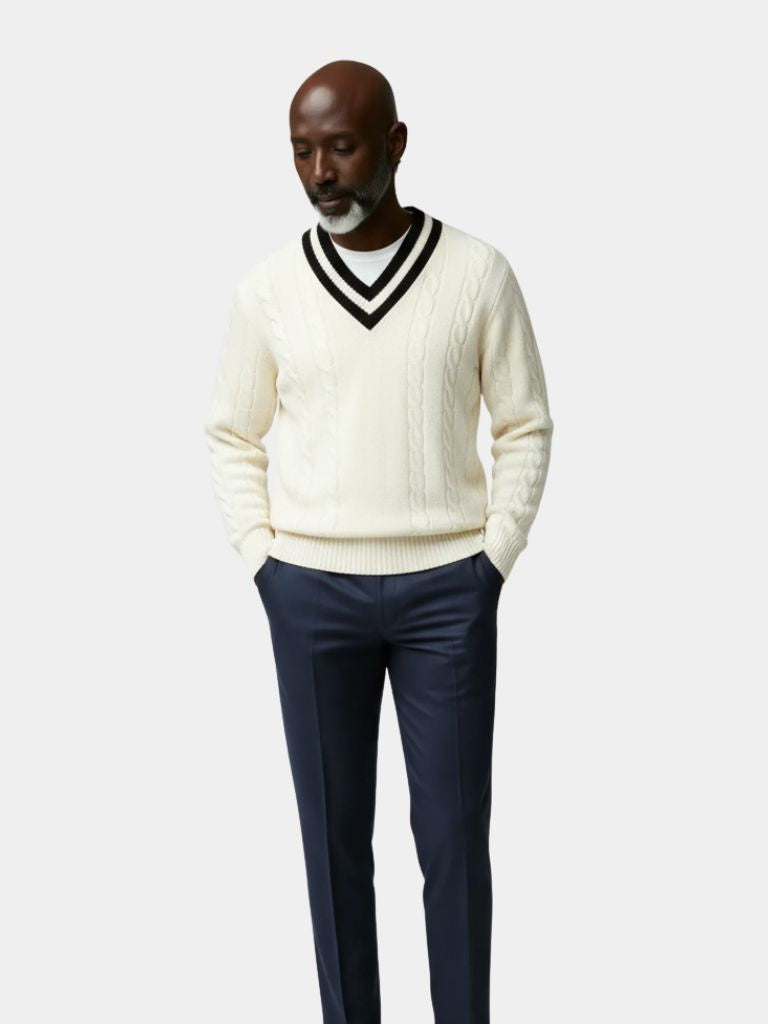 Minimalist V-Neck Sweater - Casa  Laro CASA LARO