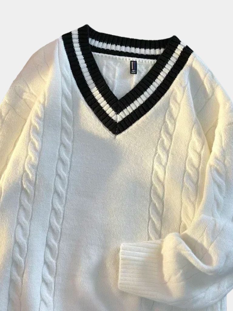 Minimalist V-Neck Sweater - Casa  Laro CASA LARO