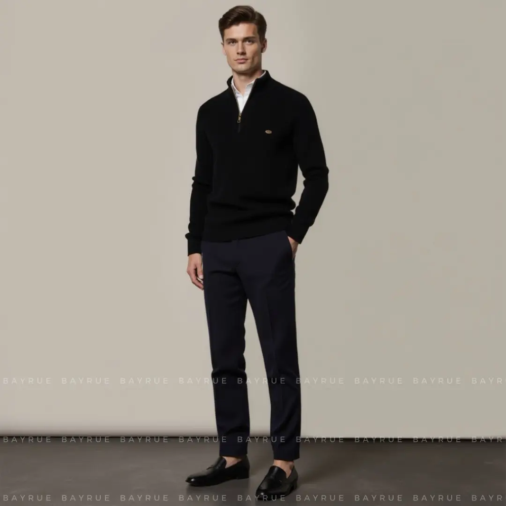 Moss Green Quarter Zip - Sweater CASA LARO