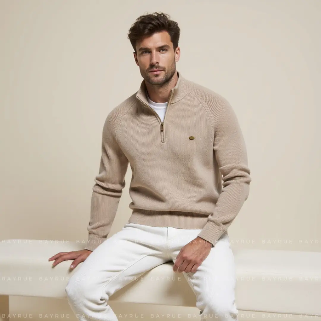 Moss Green Quarter Zip - Sweater CASA LARO