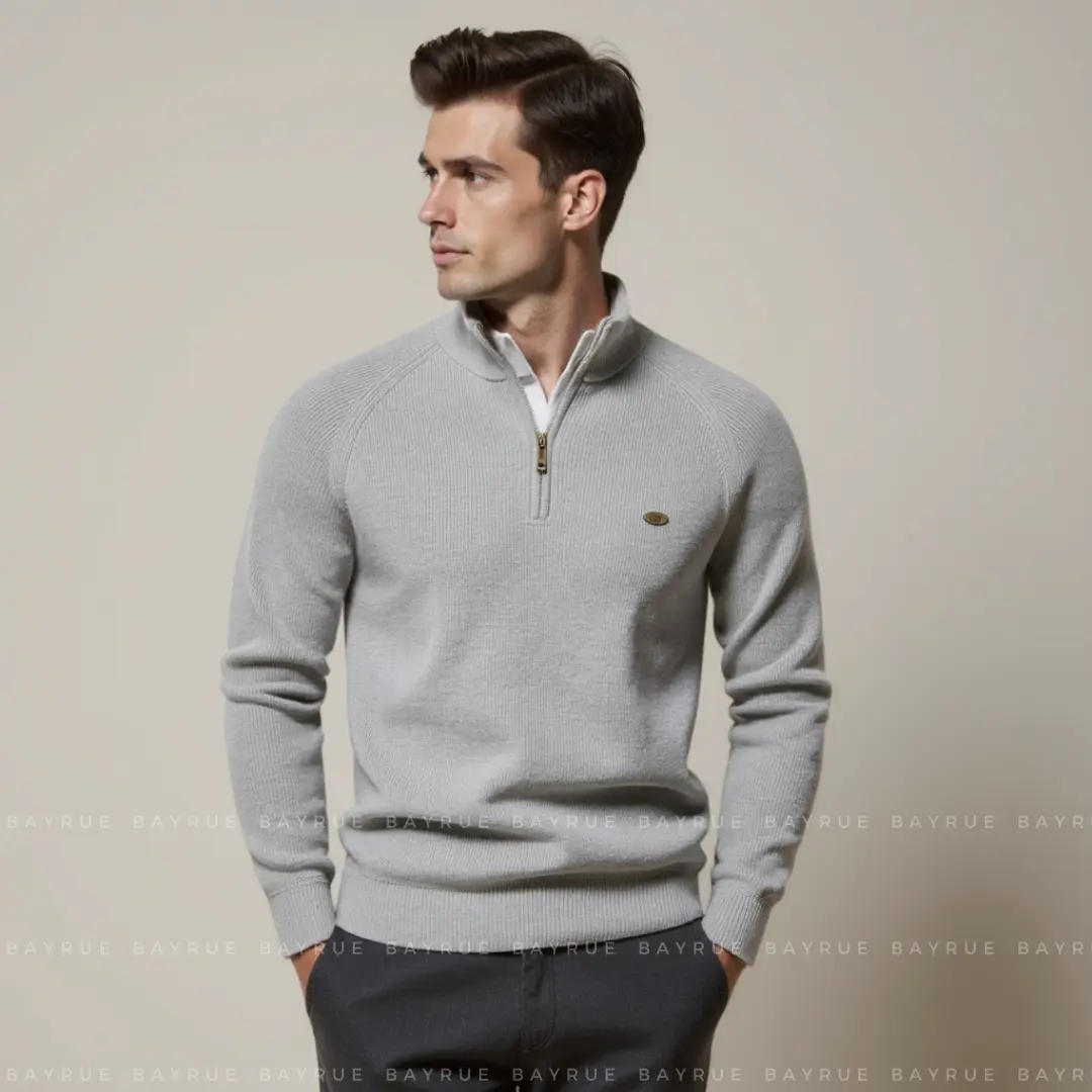 Moss Green Quarter Zip - Sweater CASA LARO