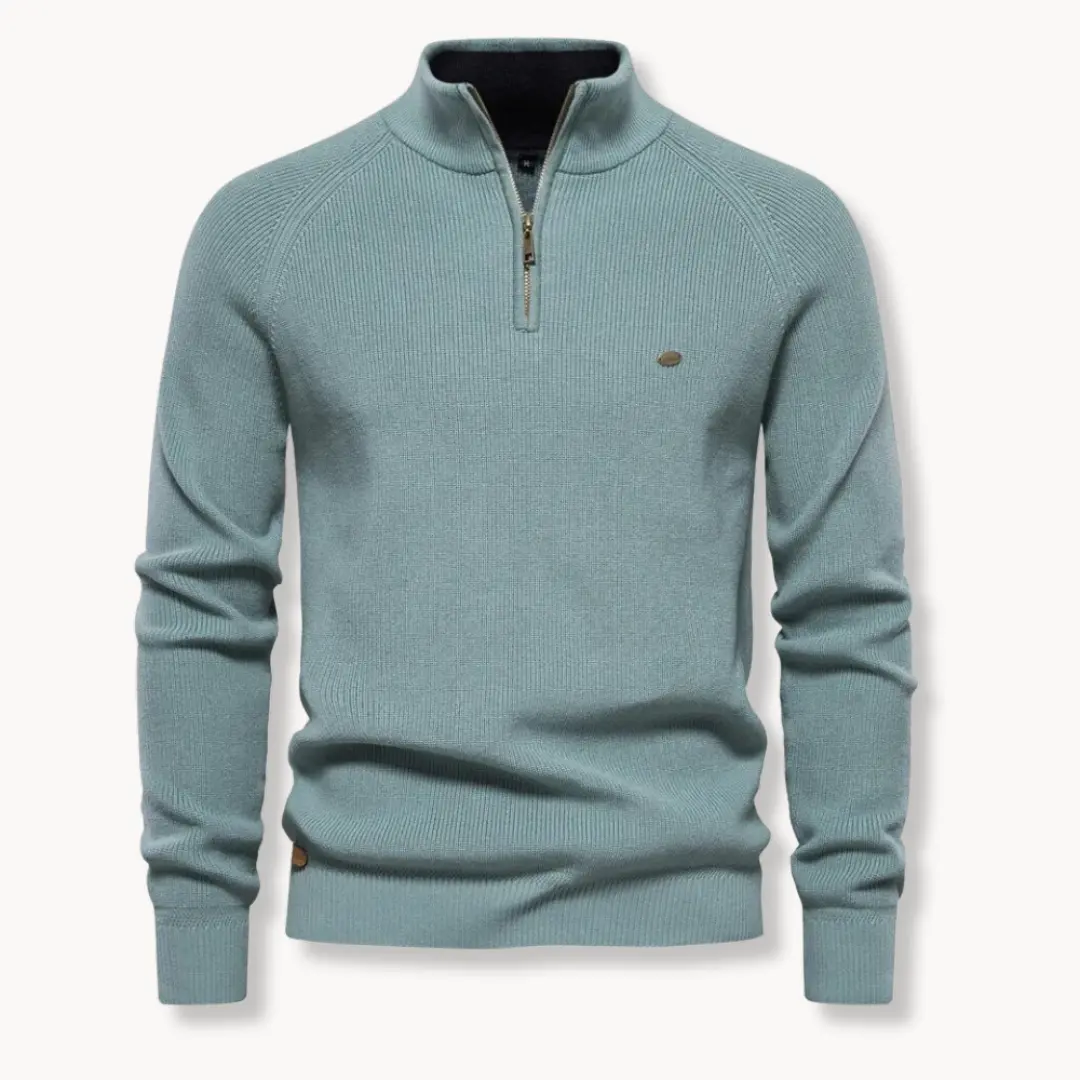 Moss Green Quarter Zip - Sweater CASA LARO