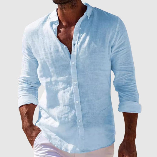 Mykonos Linen Button-Down - Shirt CASA LARO MEN