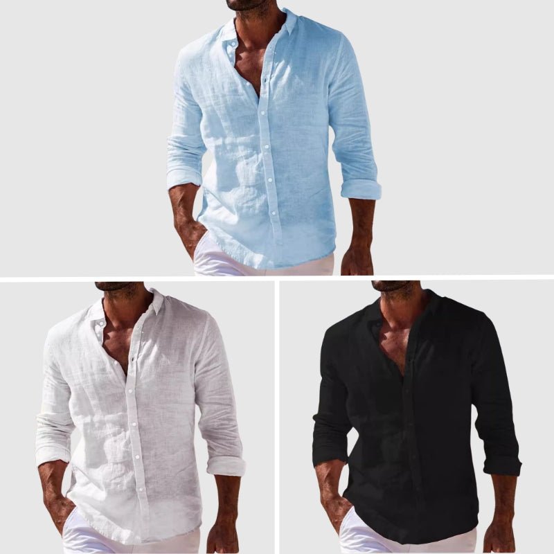 Mykonos Linen Button-Down - Shirt CASA LARO MEN