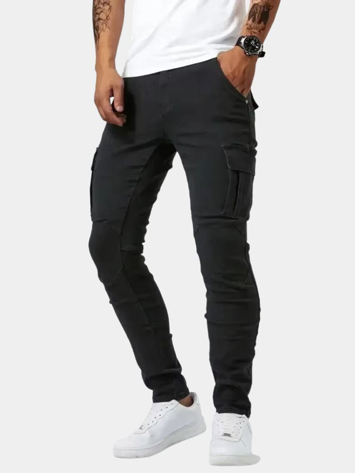 Denim Jeans Cargo Trousers - Casa  Laro CASA LARO