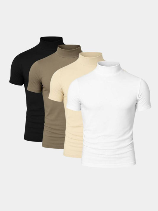 Solid Casual Turtle Neck T-Shirt - Casa  Laro CASA LARO