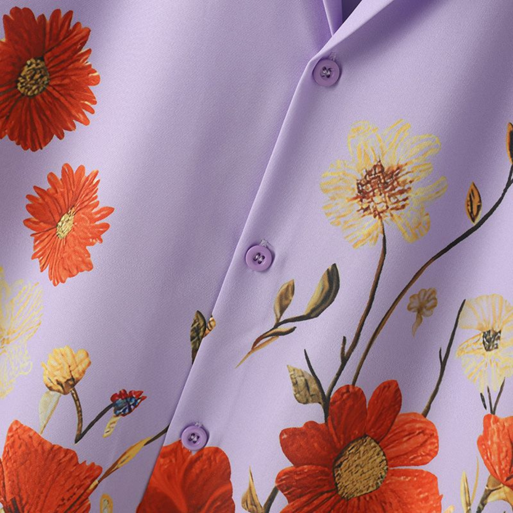 Navy Floral Print Button-Down - Shirt CASA LARO MEN
