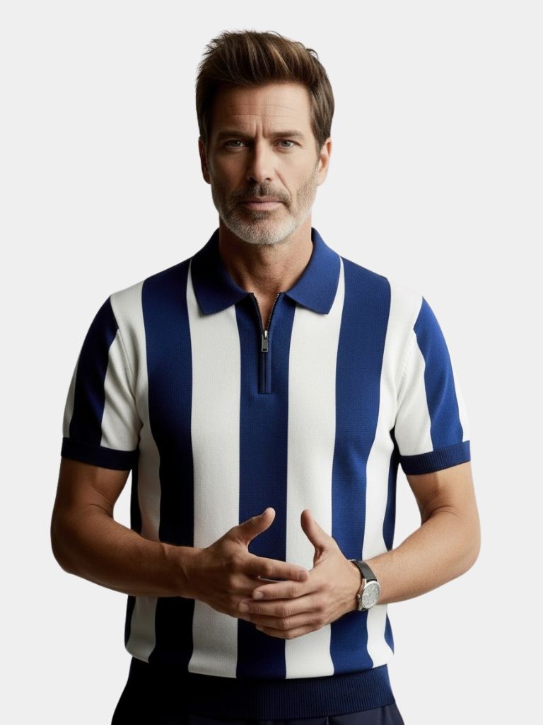 Navy Stripe Polo - Casa  Laro CASA LARO