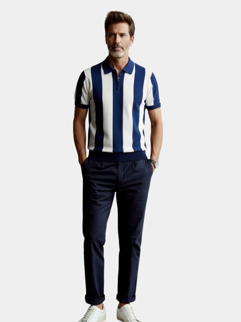 Navy Stripe Polo - Casa  Laro CASA LARO