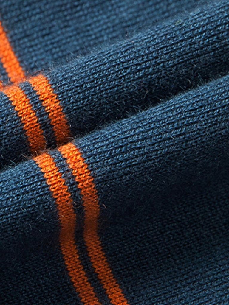 Navy Sunset Striped Polo - Casa  Laro CASA LARO