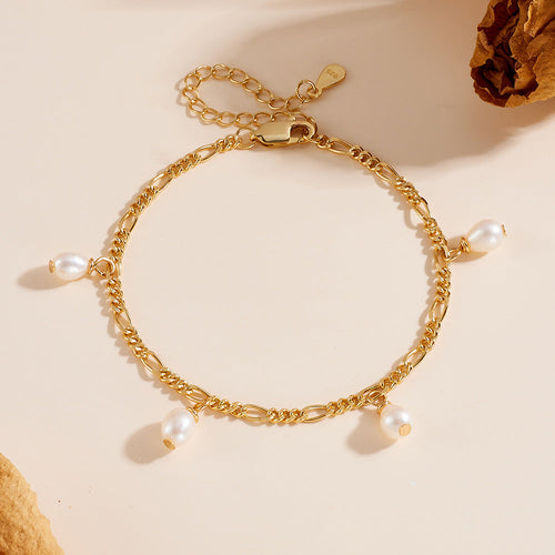 Natural Pearls  Gold Plated Bracelet