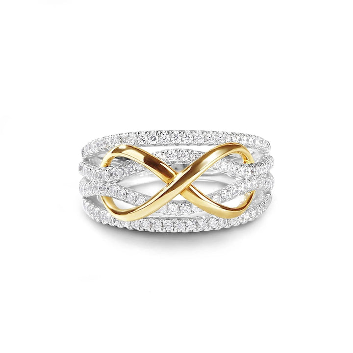 Infinity Design Sterling Silver Ring Band For Her Shine of Diamond