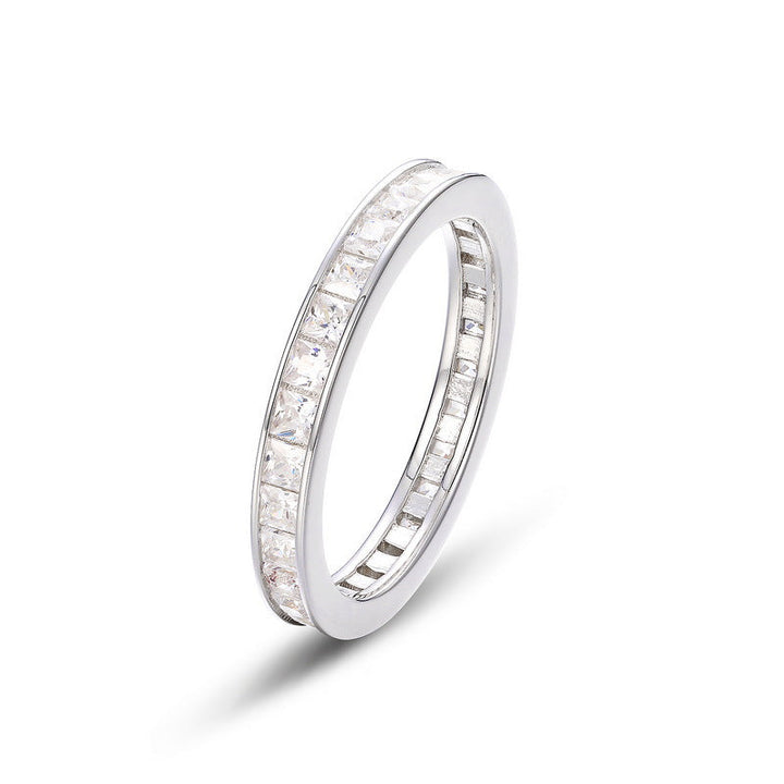 Colorful Rainbow Princess Cut Ring Band Shine of Diamond