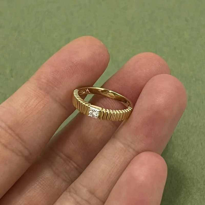 Grosgrain Design Golden Tone Ring Carly Jewelry