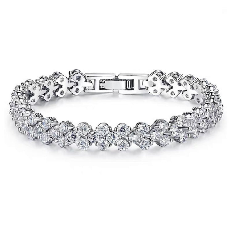 Exquisite Tennis Bracelet In Sterling Silver Shineofdiamond