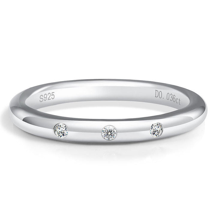 Classic Moissanite 18k White Gold Plated Band Carly Jewelry