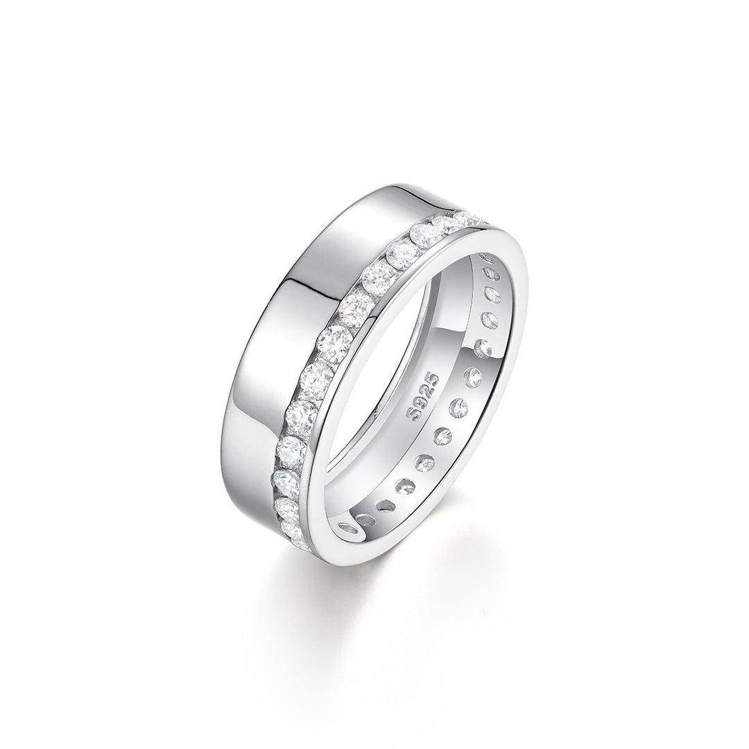 Men and Women's Moissanite Eternity Wedding Band with Channel Setting shine of diamond