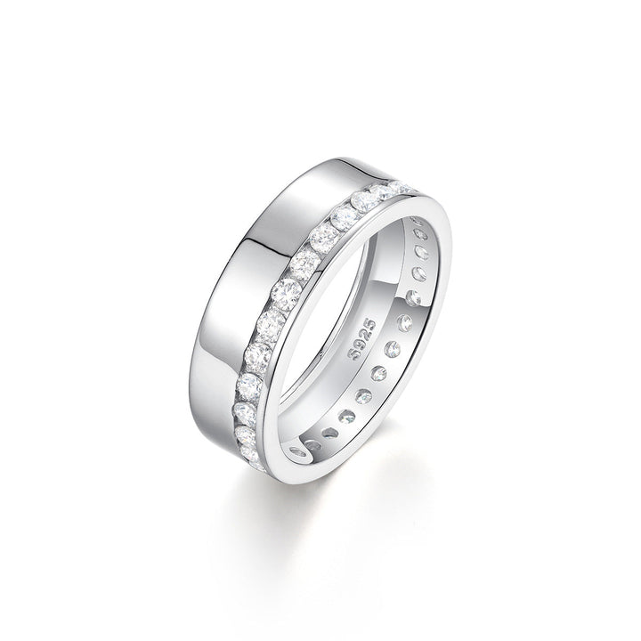 Men and Women's Moissanite Eternity Wedding Band with Channel Setting shine of diamond
