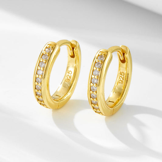 Classic Paved Sterling Silver Drop Earrings Shine of Diamond