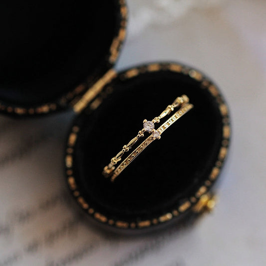 Double-layer Design 14K Gold Plated Band Carly Jewelry