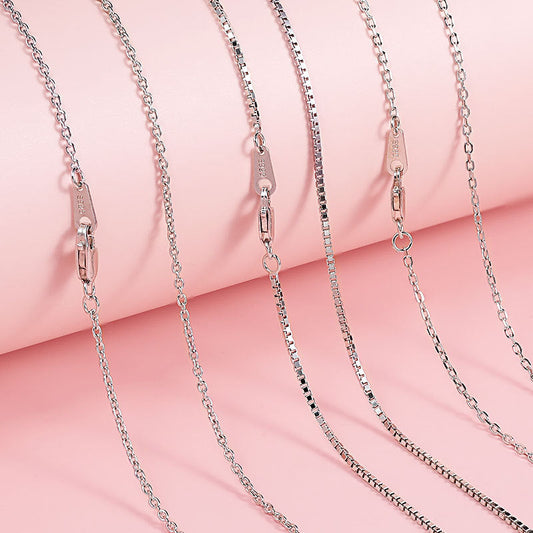 Simple Design Cross and Box Chain Sterling Silver Necklace Carly Jewelry