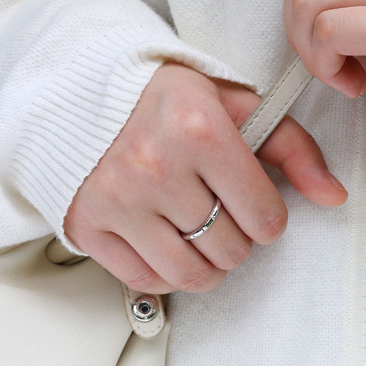 Classic Moissanite 18k White Gold Plated Band Carly Jewelry