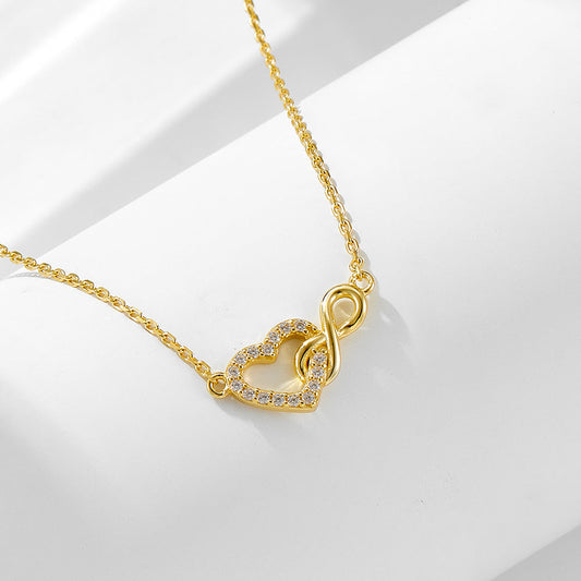 Heart and Infinity Design Silver Necklace Carly Jewelry