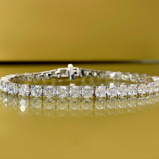 Exquisite Round Cut 925 Sterling Silver Tennis Bracelet Shineofdiamond