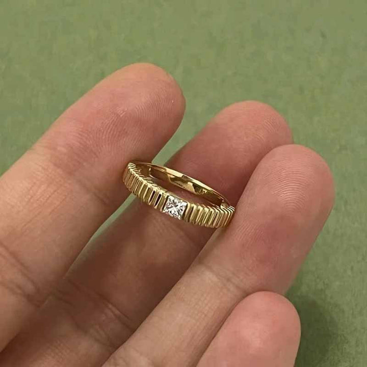 Grosgrain Design Golden Tone Ring Carly Jewelry