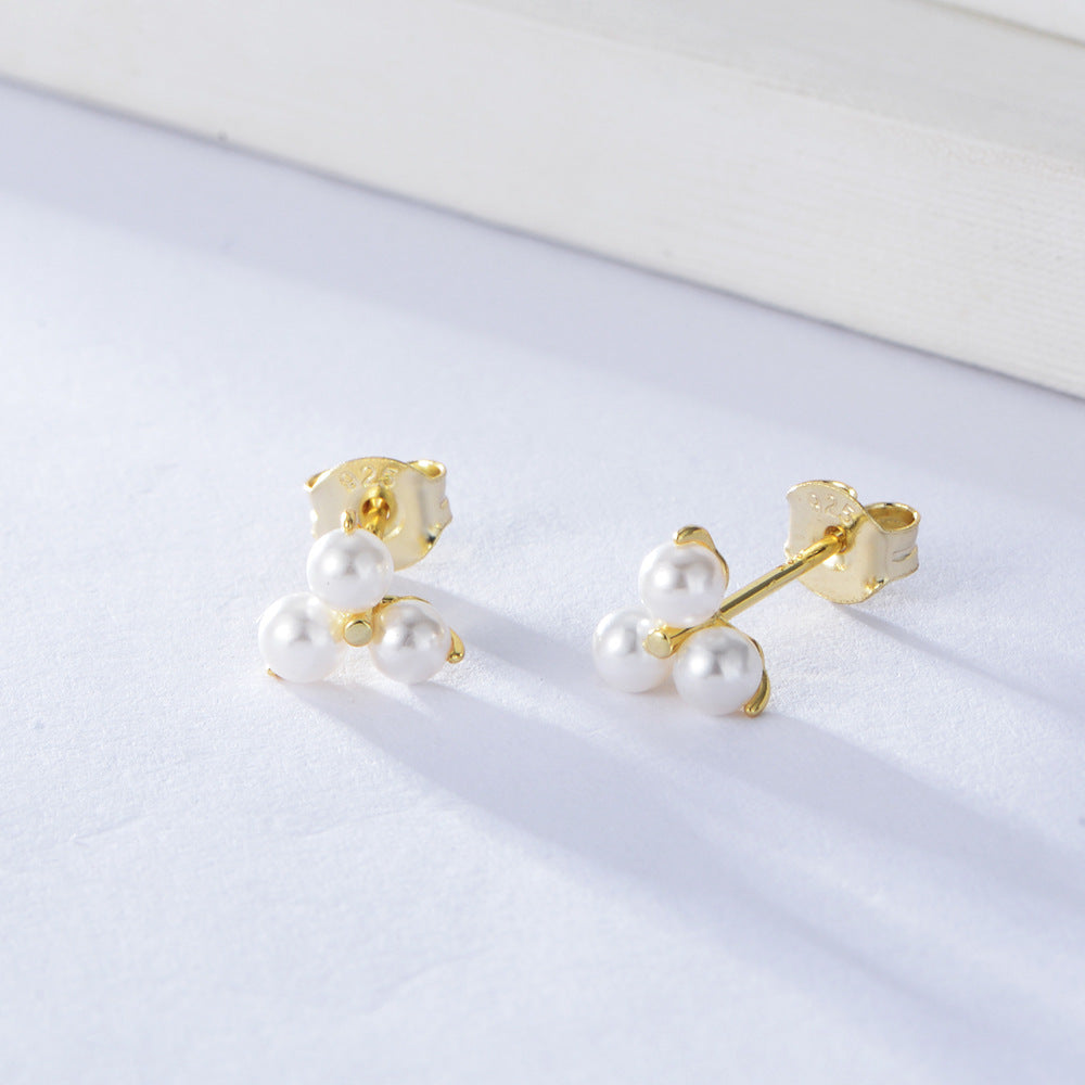Unique Design Pearls Stud Earrings Carly Jewelry
